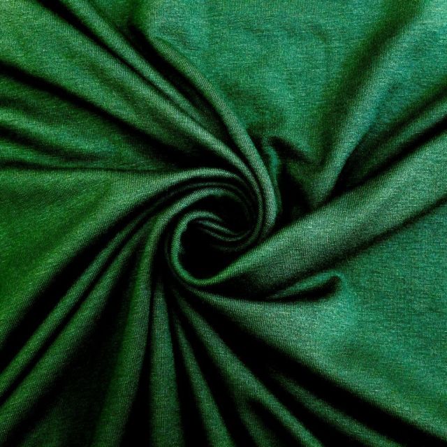 Tissu Jersey Viscose uni Vert sapin x10cm