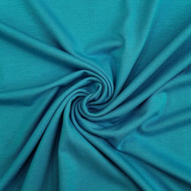 Tissu Jersey Viscose uni bleu turquoise x10cm