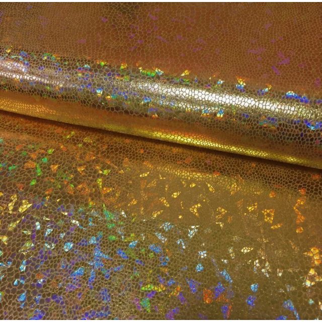 Tissu Lamé effet holographique Bronze - Par 10 cm
