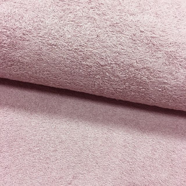 Tissu Eponge légère 320 g/m² Rose pastel - Par 10 cm