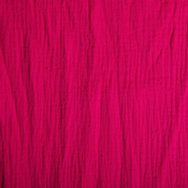 Tissu Double gaze de coton uni Fuchsia - Par 10 cm