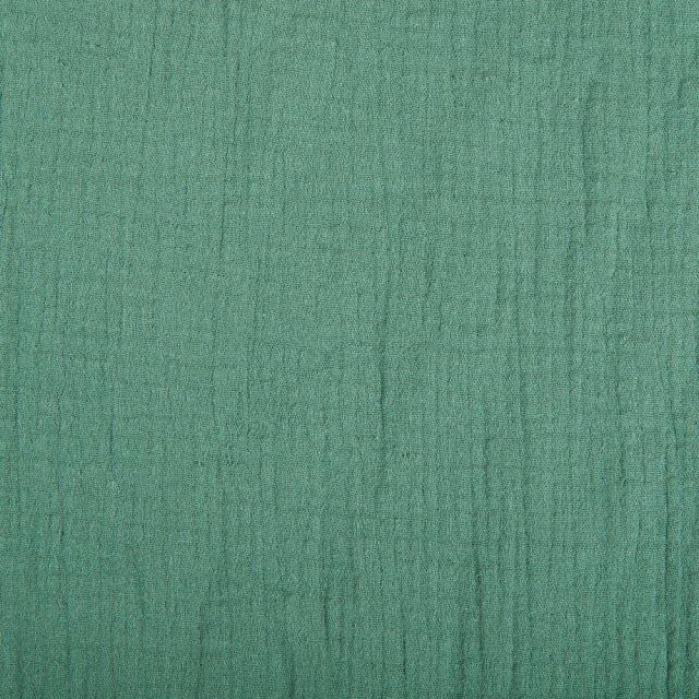 Tissu Double gaze de coton uni Vert - Par 10 cm