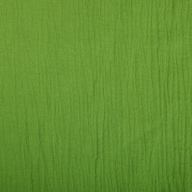 Tissu Double gaze de coton uni Vert mai - Par 10 cm