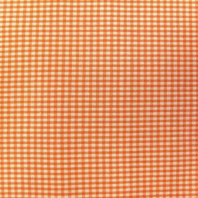 Tissu Vichy Mini carreaux 3 mm Orange - Par 10 cm