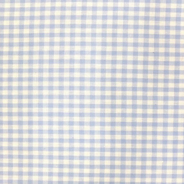 Tissu Vichy Petits carreaux 5 mm Bleu ciel - Par 10 cm