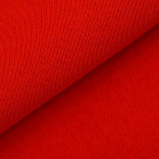 Tissu Molleton Sweat uni Rouge x10cm