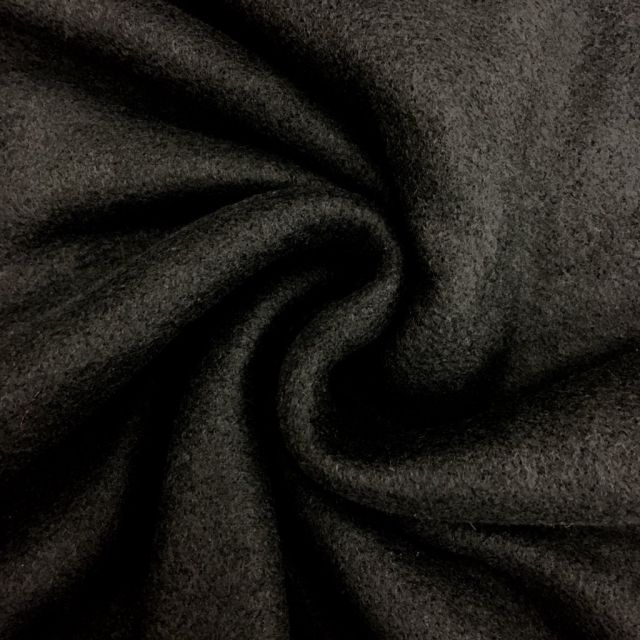 Tissu Polaire uni Noir - Par 10 cm