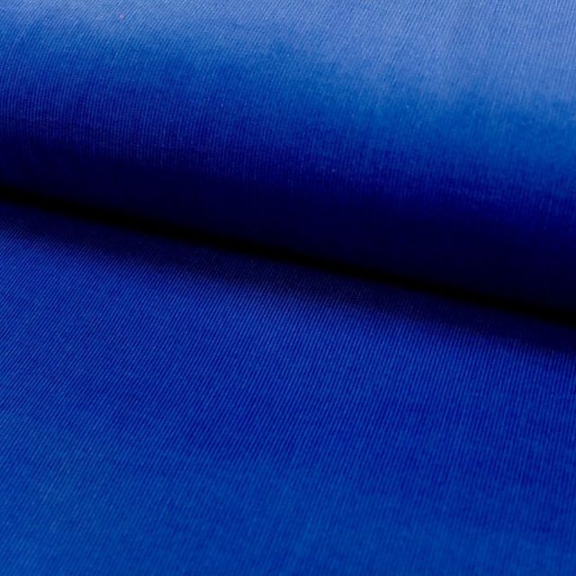 Tissu Velours milleraies Bleu roi - Par 10 cm