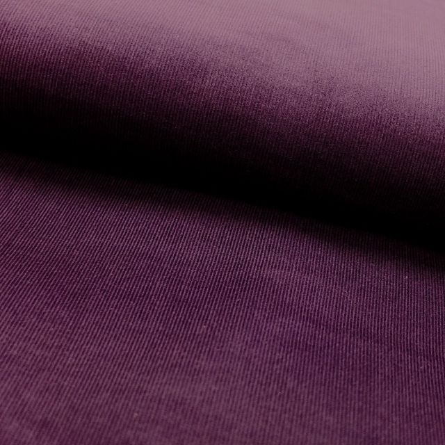 Tissu Velours milleraies Violet - Par 10 cm