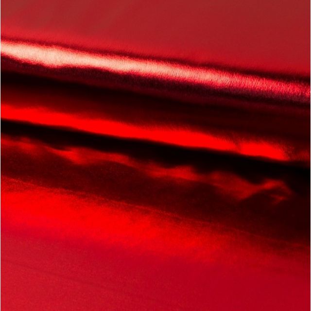 Tissu Lamé brillant Rouge - Par 10 cm