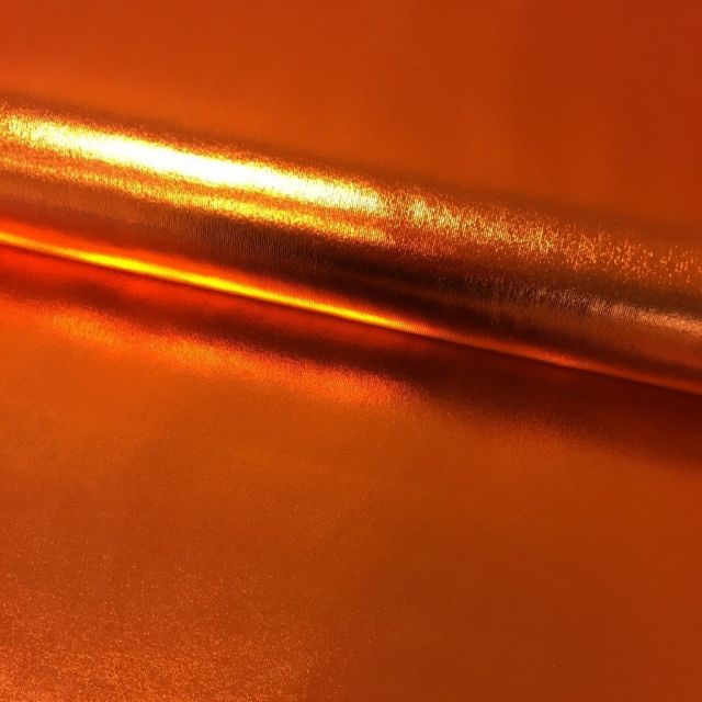 Tissu Lamé brillant Orange - Par 10 cm