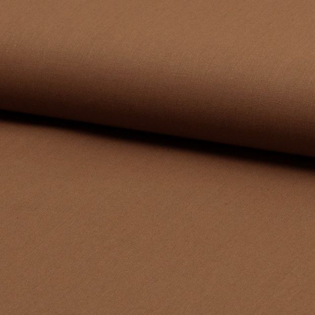 Tissu Coton uni Marron noisette - Par 10 cm
