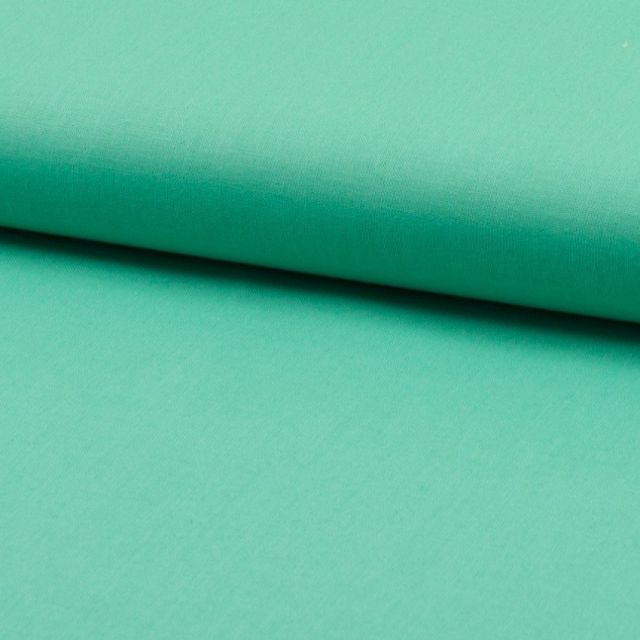 Tissu Coton uni Vert turquoise - Par 10 cm