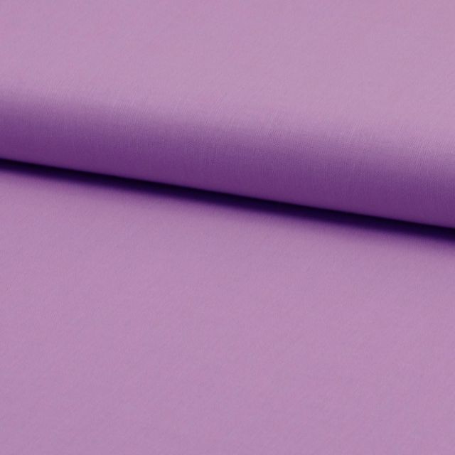 Tissu Coton uni Violet clair - Par 10 cm