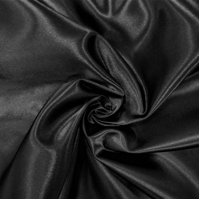 Tissu Doublure Satin Deluxe Noir - Par 10 cm
