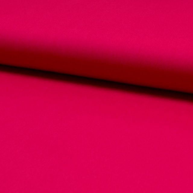 Tissu Popeline de coton unie Framboise - Par 10 cm