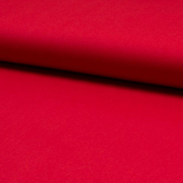 Tissu Popeline de coton unie Rouge - Par 10 cm