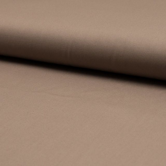 Tissu Popeline de coton unie Taupe - Par 10 cm