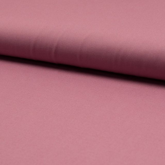 Tissu Popeline de coton unie Vieux rose - Par 10 cm