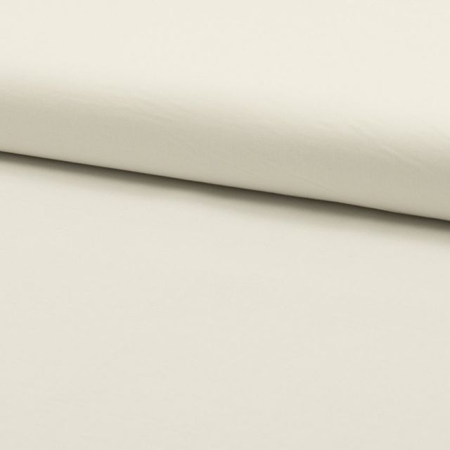 Tissu Voile de coton uni Ecru - Par 10 cm