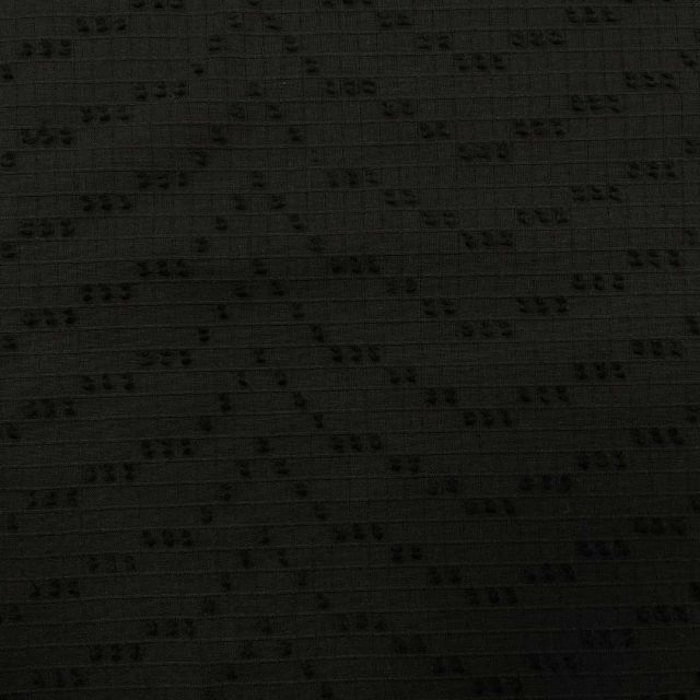 Tissu Voile de Coton Plumetis Dobby sur fond Noir