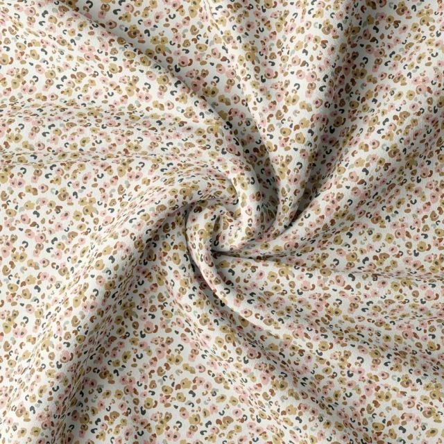 Tissu Jersey Coton Ebbie sur fond Ecru