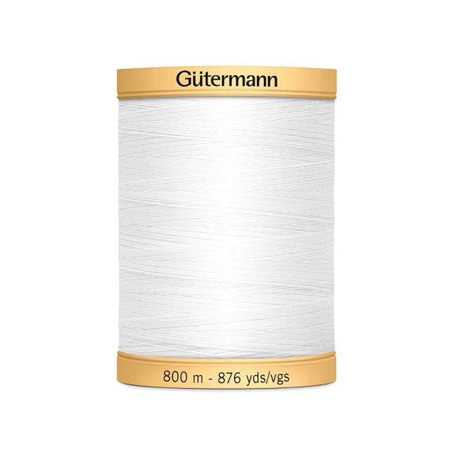 Fil à coudre Gütermann Coton naturel 800m - Blanc
