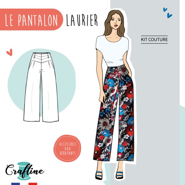 Kit Couture Craftine Pantalon Laurier Fleuri Peps
