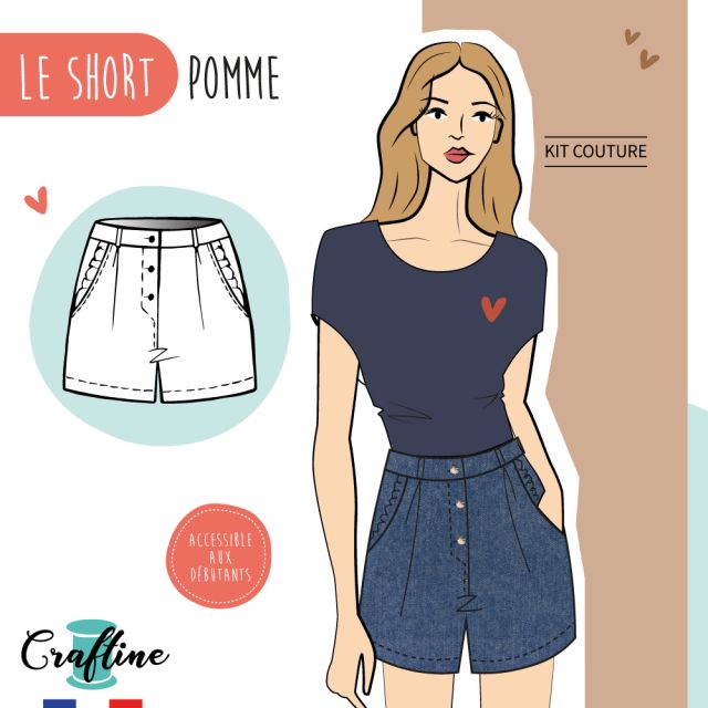 Kit Couture Craftine Short Pomme Denim