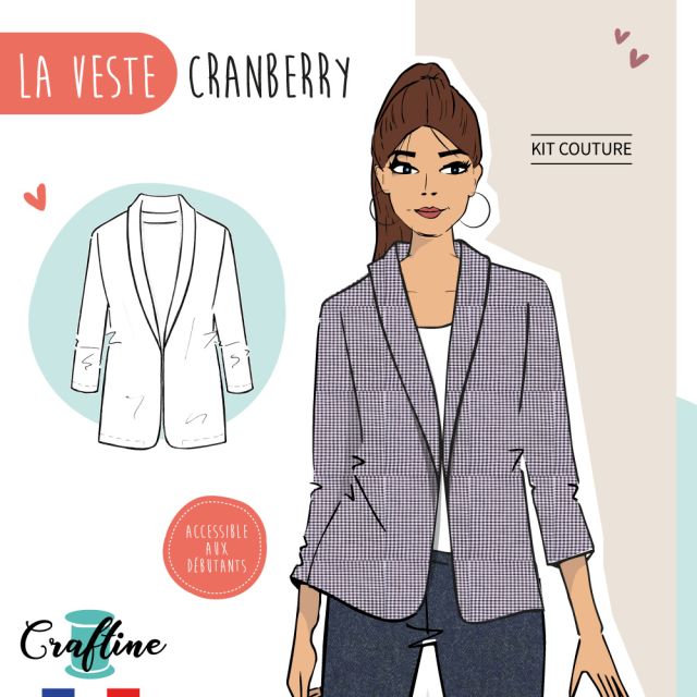 Kit Couture Craftine Veste Cranberry Vichy