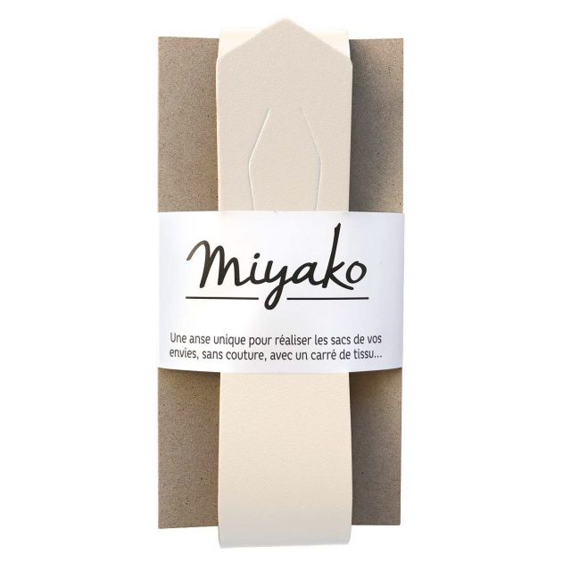Anse de sac en cuir Miyako Blanc cassé