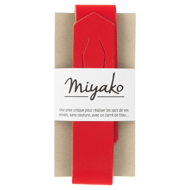 Anse de sac en cuir Miyako Rouge