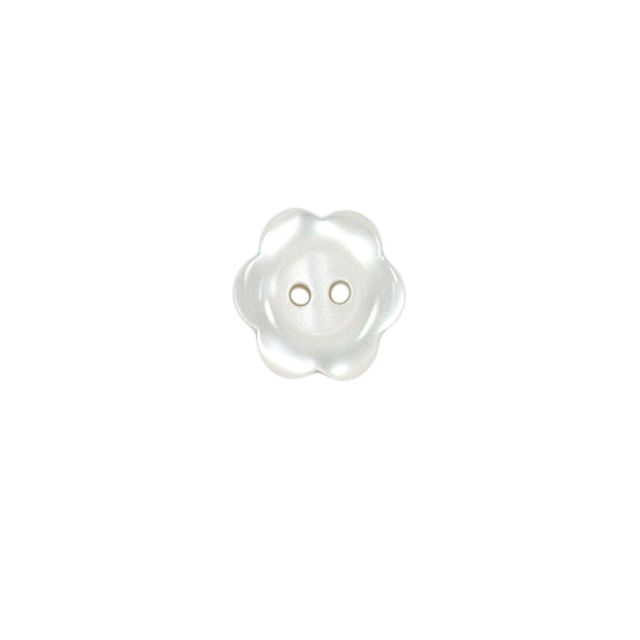 Bouton Yves fleur 15 mm - Blanc