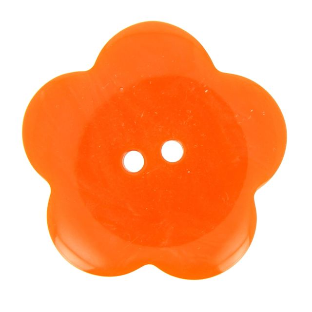 Bouton fleur nacré 38 mm - Orange