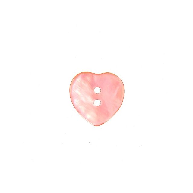 Bouton nacré cœur 20 mm - Rose clair