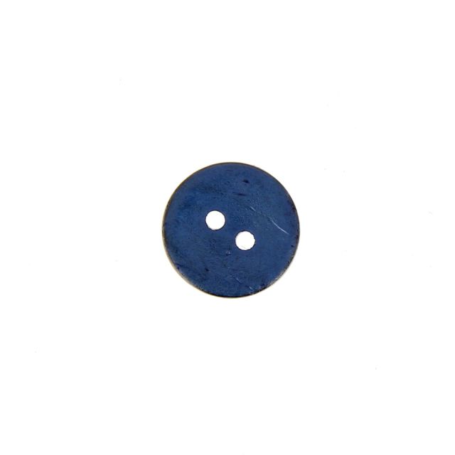 Bouton bois coco teint Hubert 12 mm - Bleu marine