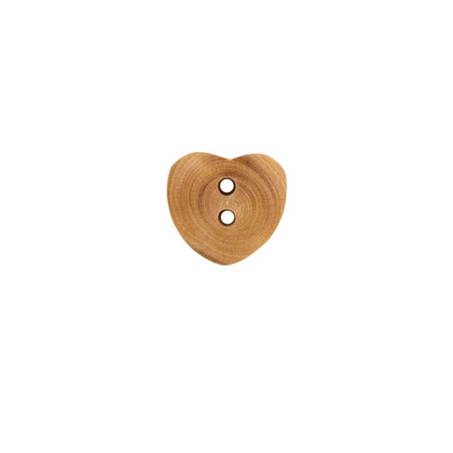 Bouton petit cœur en bois 14 mm