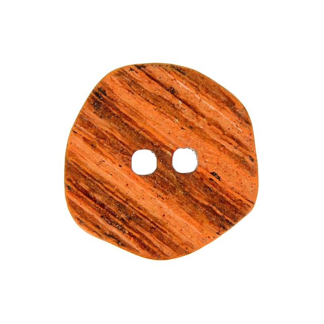 Boutons en bois rayé façon corne 27 mm - Orange