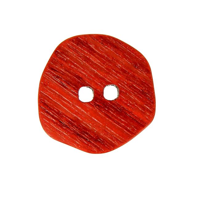 Boutons en bois rayé façon corne 27 mm - Rouge