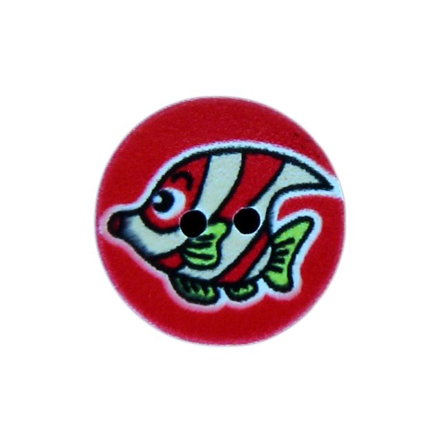 Bouton poisson 14 mm - Rouge