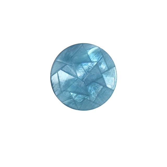 Bouton Emma triangle nacré 22 mm - Bleu