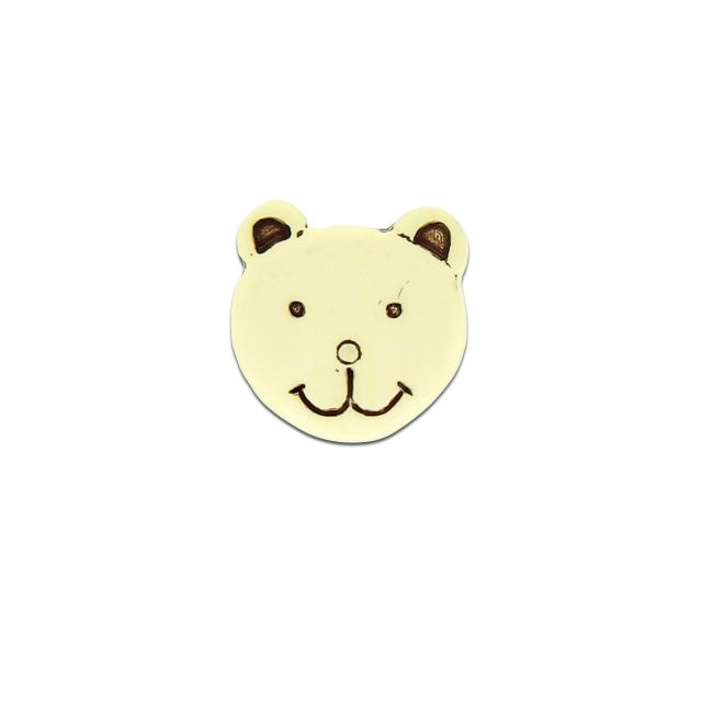 Bouton tête d'ours 15 mm - Blanc