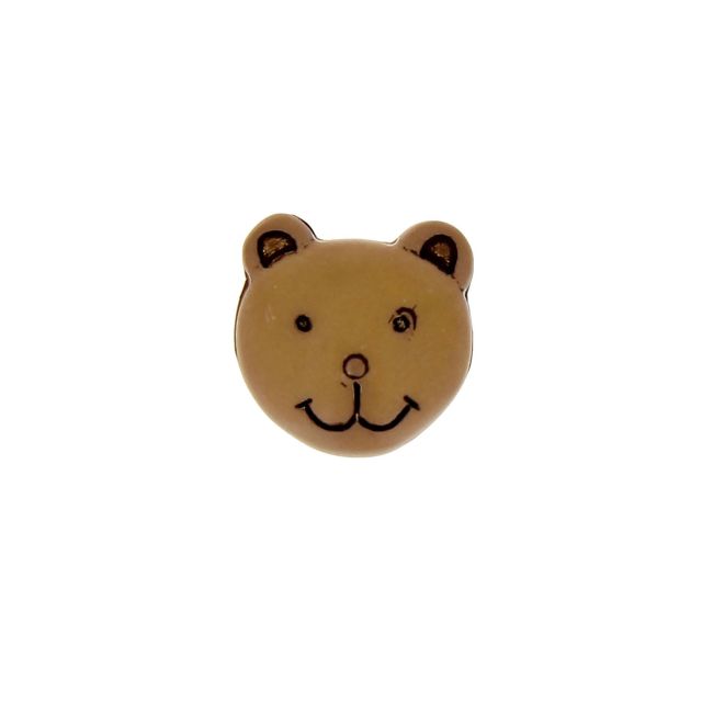 Bouton tête d'ours 12 mm - Brun