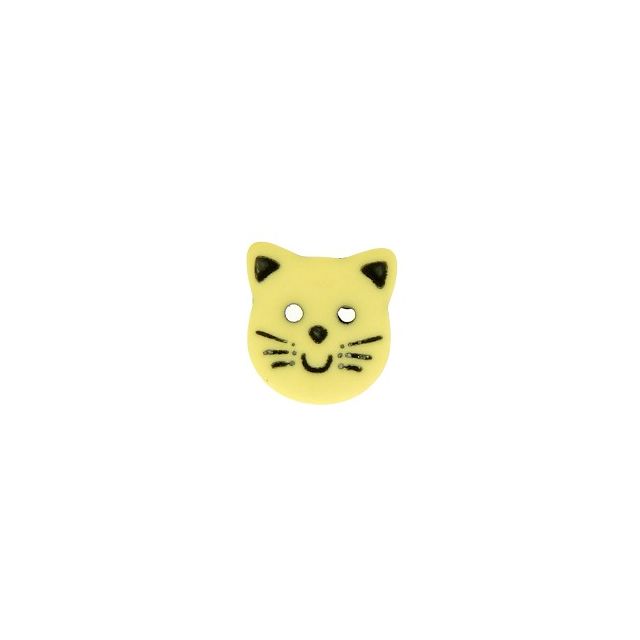 Bouton tête de chat 15 mm - Jaune