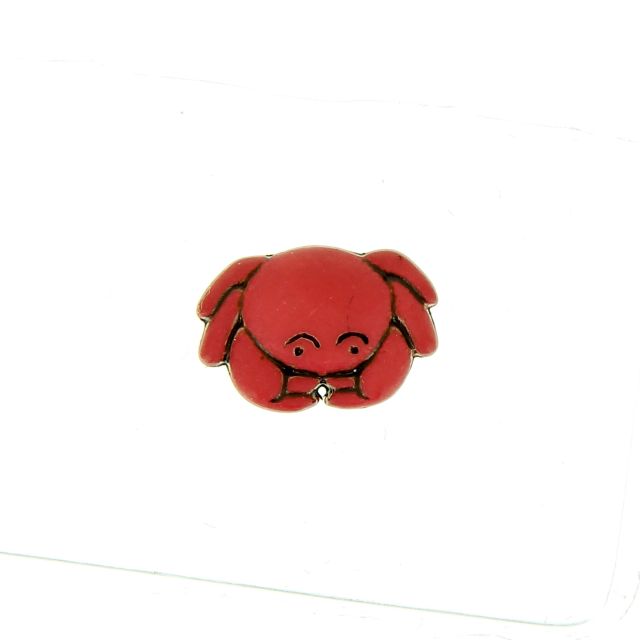 Bouton crabe 15 mm - Rouge