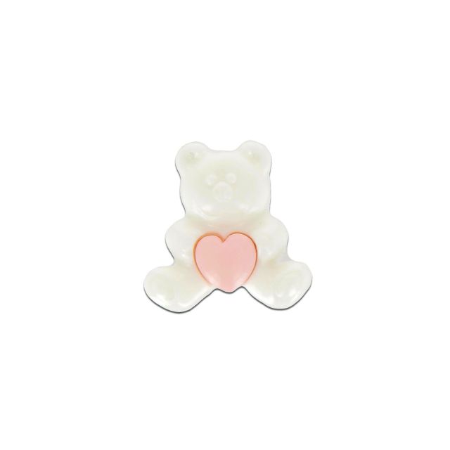 Bouton ourson 18 mm - Rose