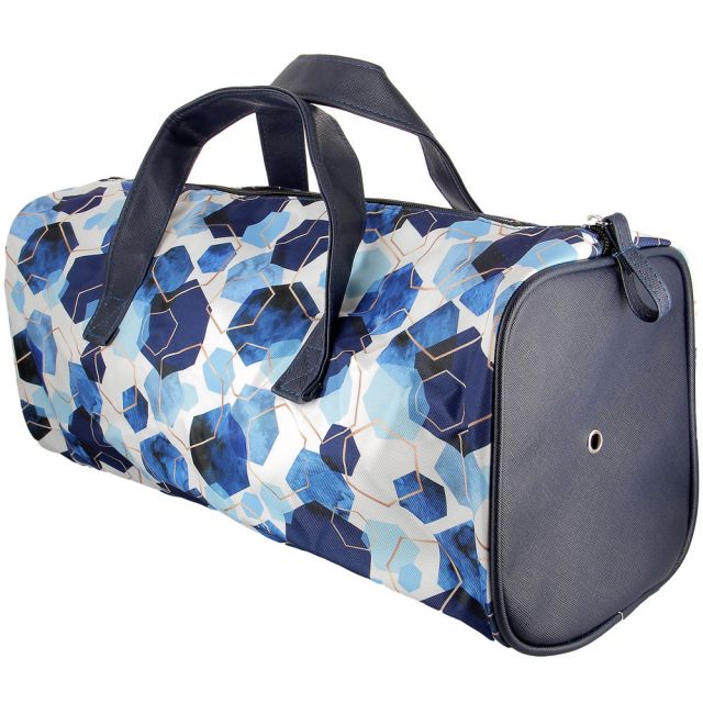 Sac à ouvrage Care & Create style Barrel Bag desgin - Bleu et or 