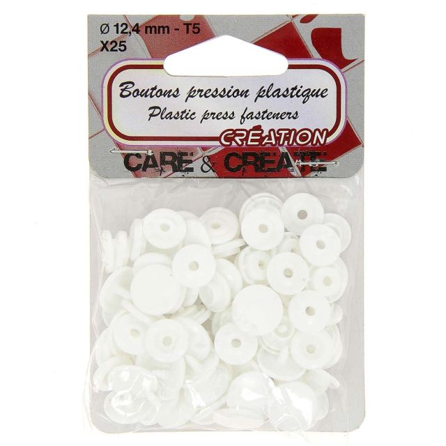 Boutons pressions Blanc x25 - Care & Create