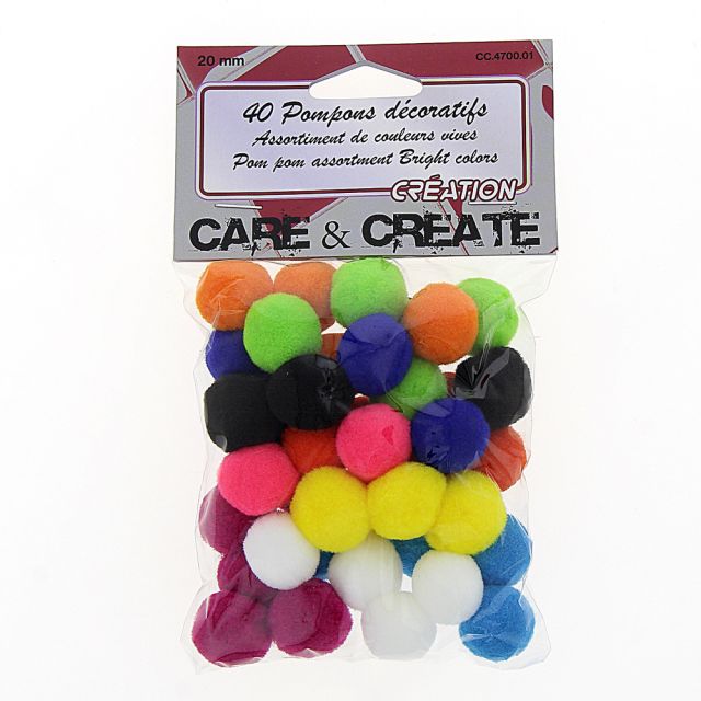 Sachet 40 pompons Care & Create Multicolores