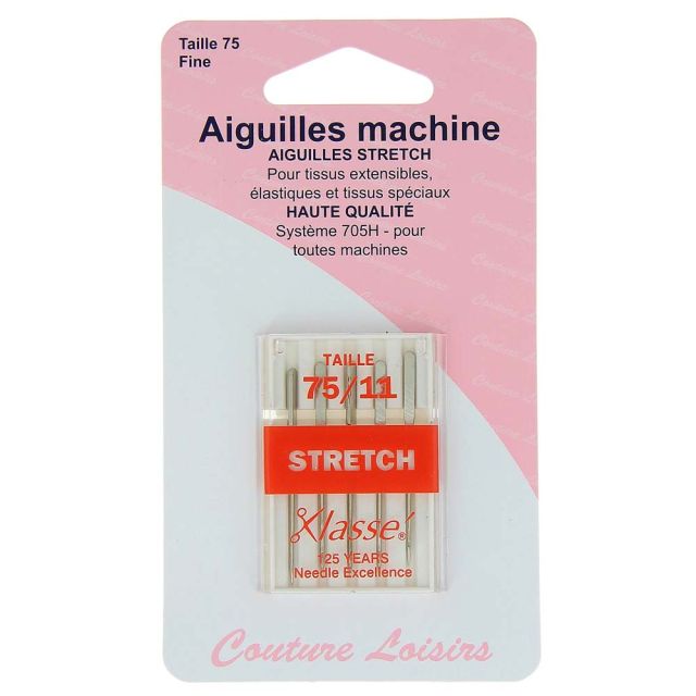 Aiguilles spéciales Stretch pour machine à coudre n° 75/11 x5